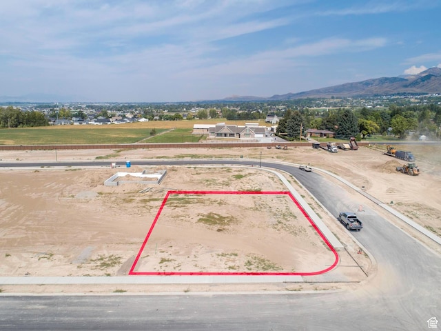 view of property location featuring property boundaries highlighted and mountains