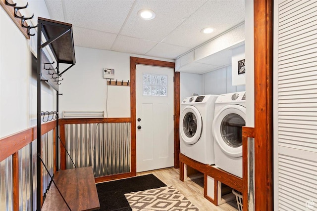 384 W 4200 N, Pleasant View, UT 84414 - washroom with separate washer and dryer, wood finished floors, and recessed lighting