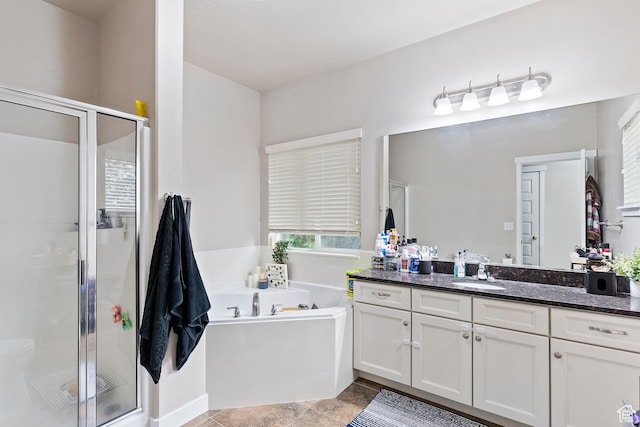 1026 N Shepard Creek Pkwy W Unit 10, Farmington, UT 84025 - bathroom with a stall shower, a bath, and vanity