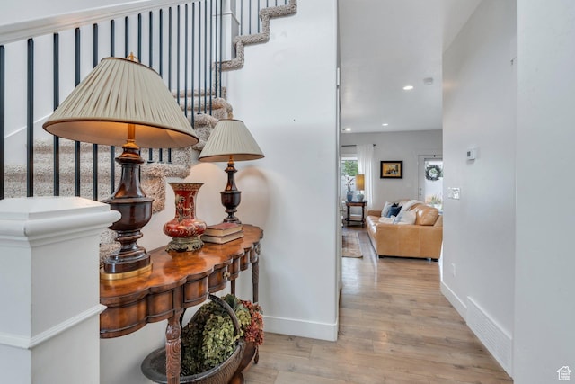 305 E 330 N, Vineyard, UT 84059 - hallway featuring wood finished floors, baseboards, and recessed lighting