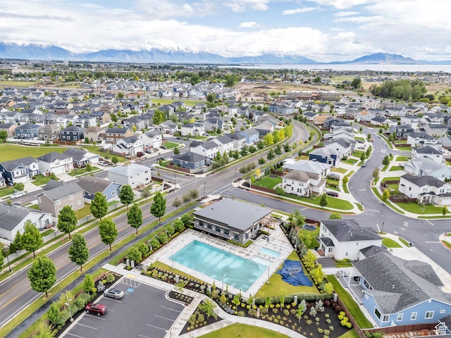 305 E 330 N, Vineyard, UT 84059 - aerial perspective of suburban area featuring a mountainous background and a pool area