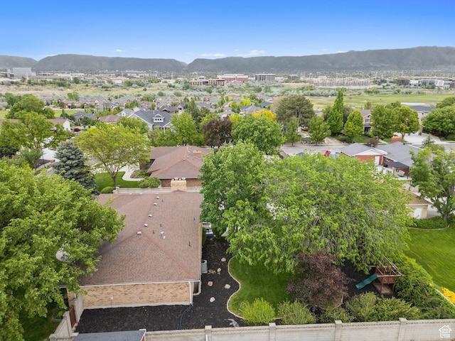 aerial perspective of suburban area featuring mountains