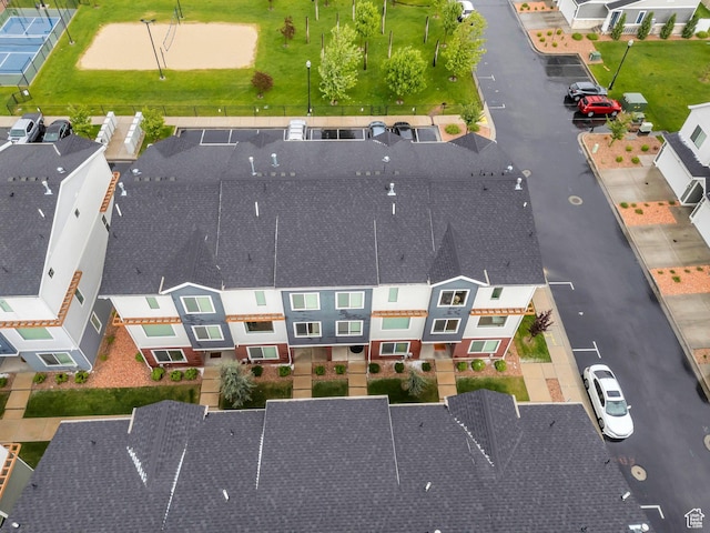 aerial perspective of suburban area