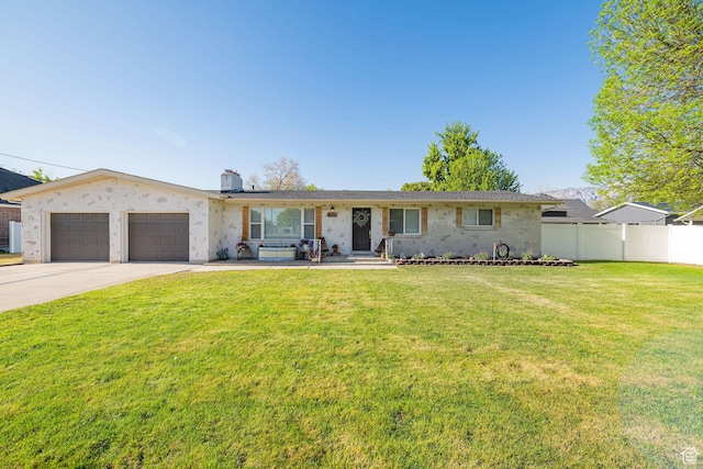 4302 W 2350 N, Plain City, UT 84404 - single story home featuring concrete driveway, an attached garage, and a chimney