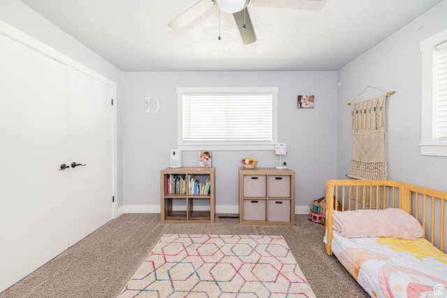 4302 W 2350 N, Plain City, UT 84404 - bedroom featuring light colored carpet, a closet, and a ceiling fan