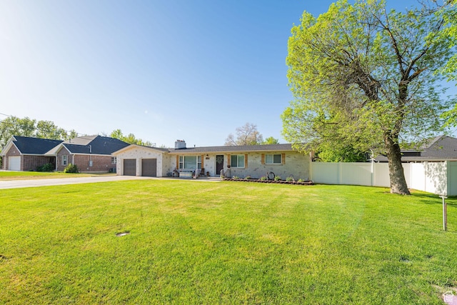 4302 W 2350 N, Plain City, UT 84404 - view of front facade with concrete driveway, a garage, and a chimney