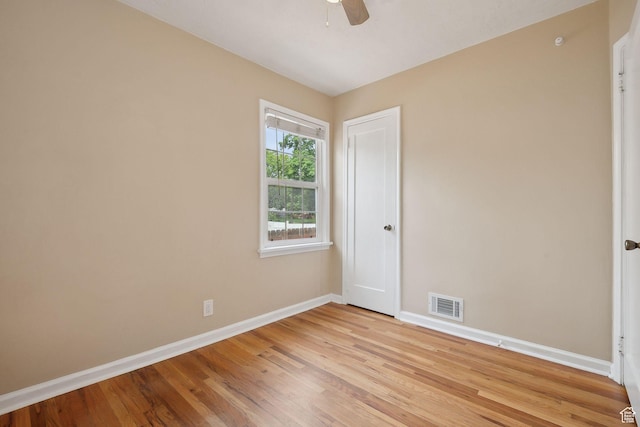 2484 S 800 E, Salt Lake City, UT 84106 - spare room with baseboards, light wood-style flooring, and ceiling fan