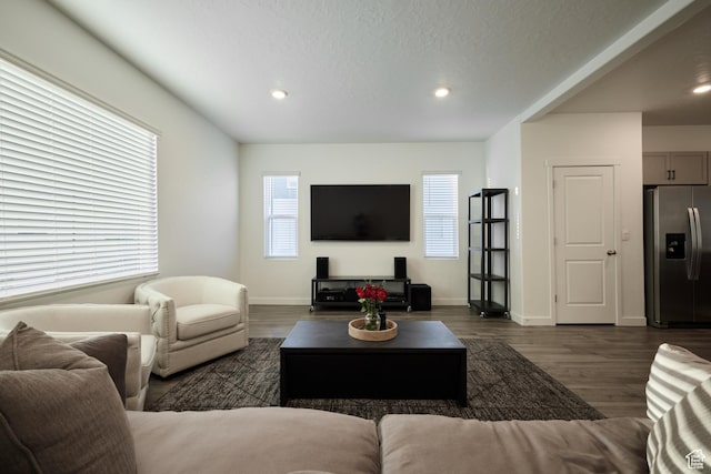 311 S 1130 W Unit 24, American Fork, UT 84003 - living room with recessed lighting, dark wood finished floors, and baseboards