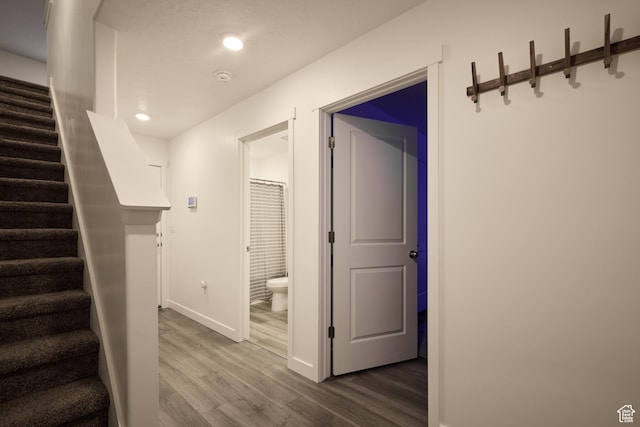 311 S 1130 W Unit 24, American Fork, UT 84003 - stairs with wood finished floors, baseboards, and recessed lighting
