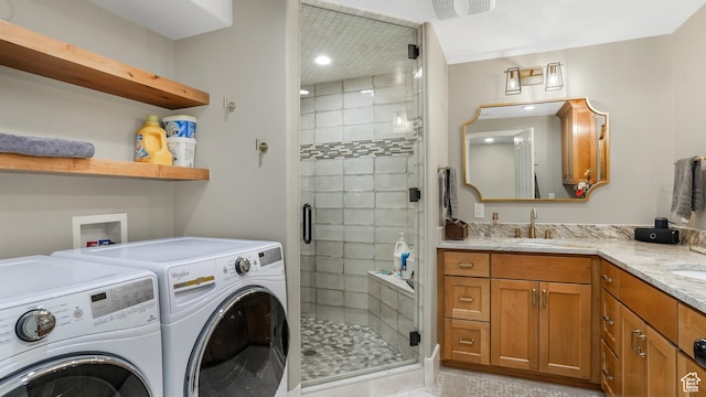 1776 E Horizon Point Cir, Draper, UT 84020 - washroom with separate washer and dryer and recessed lighting