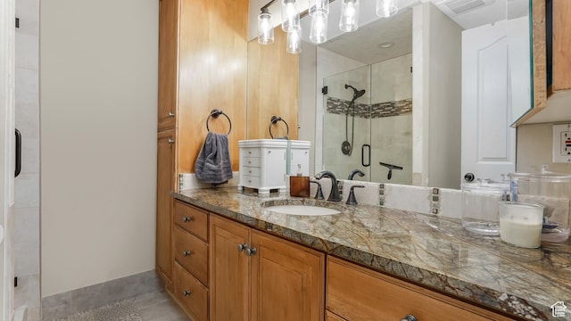 1776 E Horizon Point Cir, Draper, UT 84020 - full bath with a stall shower, vanity, and tile patterned floors