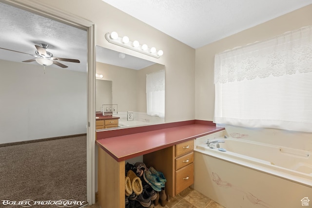 1688 N 175 W, Cedar City, UT 84721 - full bath with ceiling fan, a bath, a textured ceiling, and vanity