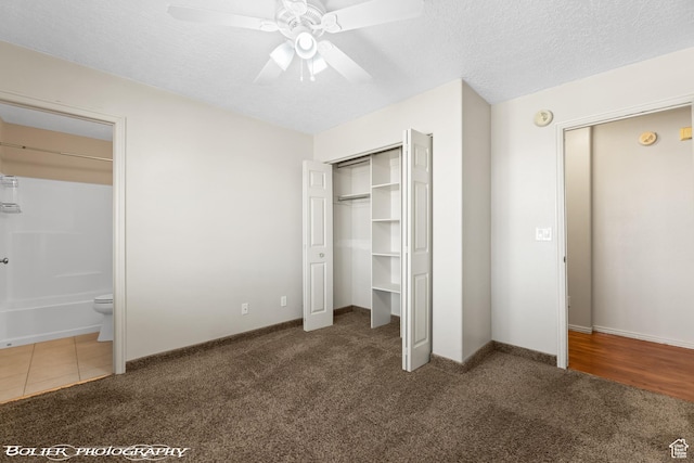 1688 N 175 W, Cedar City, UT 84721 - unfurnished bedroom with carpet floors, baseboards, a textured ceiling, a closet, and connected bathroom