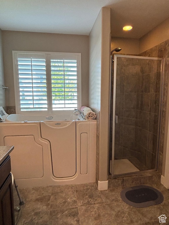 1522 S 1100 E, Spanish Fork, UT 84660 - bathroom featuring a stall shower, a bath, and vanity
