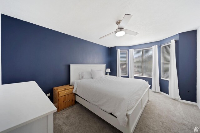 6507 S Silver Medal Dr, Taylorsville, UT 84129 - bedroom featuring carpet flooring, ceiling fan, and baseboards