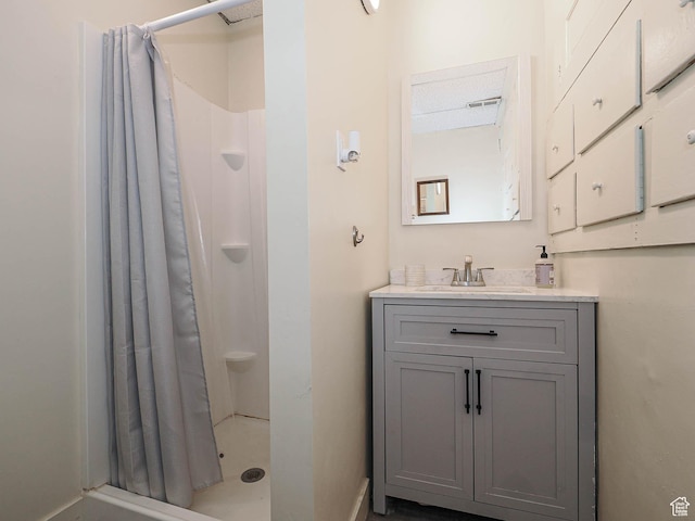 466 N 200 E, Provo, UT 84606 - bathroom with a stall shower, vanity, and baseboards