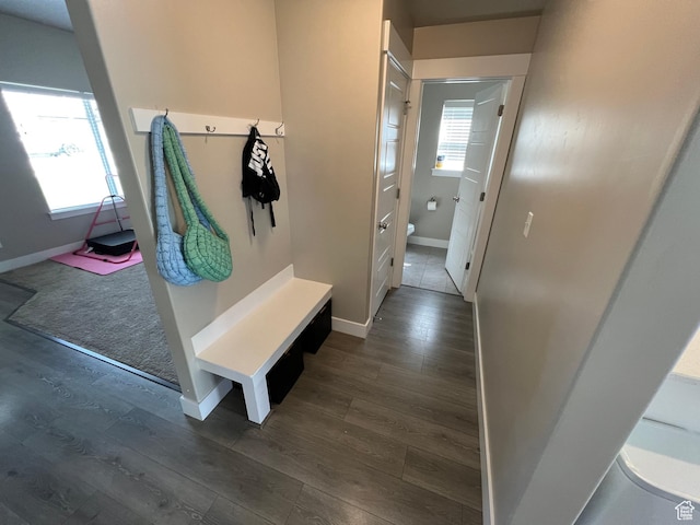 1297 W 450 N, Springville, UT 84663 - mudroom featuring dark wood-style floors and baseboards