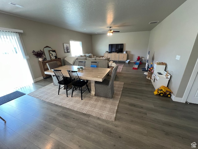 1297 W 450 N, Springville, UT 84663 - dining area featuring ceiling fan, dark wood finished floors, and baseboards