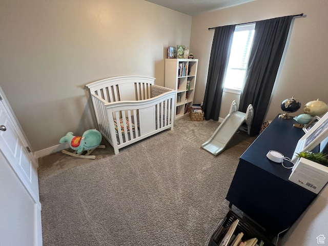 1297 W 450 N, Springville, UT 84663 - bedroom with carpet floors, a crib, and baseboards