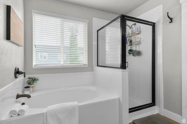 2258 W Falconer Cir, Farmington, UT 84025 - bathroom with a garden tub and a stall shower