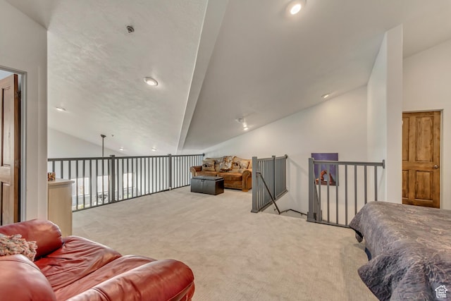 6641 N 2200 W Unit D-304, Park City, UT 84098 - interior space with vaulted ceiling, carpet, and recessed lighting
