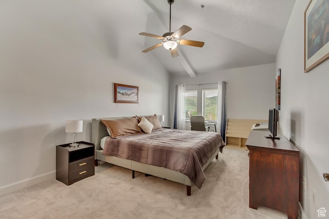 6641 N 2200 W Unit D-304, Park City, UT 84098 - bedroom featuring lofted ceiling, light carpet, a ceiling fan, and baseboards