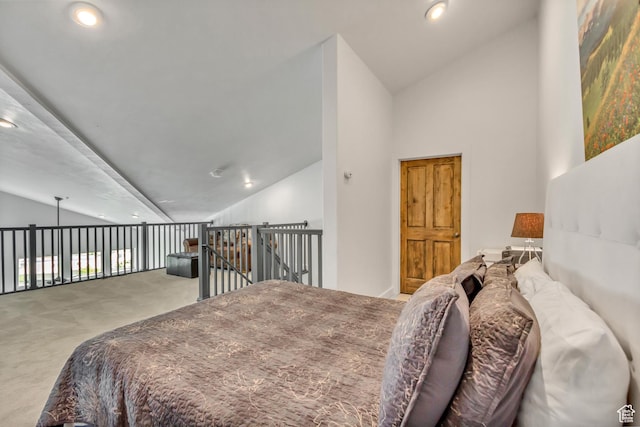 6641 N 2200 W Unit D-304, Park City, UT 84098 - carpeted bedroom featuring recessed lighting and high vaulted ceiling