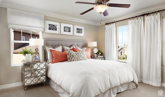 1077 W 400th St S Unit 43, Brigham City, UT 84302 - bedroom featuring carpet floors, baseboards, crown molding, and a ceiling fan