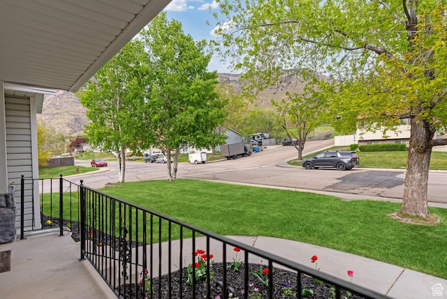 balcony with a mountain view