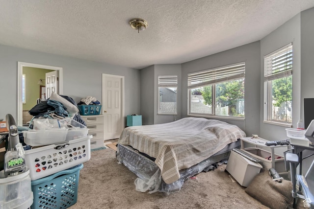 bedroom with a textured ceiling