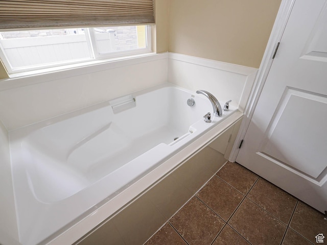 3263 W Blue Moon Ln, South Jordan, UT 84095 - full bath with tile patterned flooring, a garden tub, and wainscoting