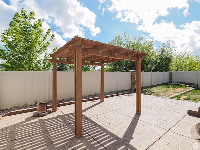 3263 W Blue Moon Ln, South Jordan, UT 84095 - view of patio / terrace with a pergola and a fenced backyard