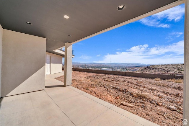 1003 N Grand Heights Dr, St George, UT 84770 - view of patio featuring a mountain view