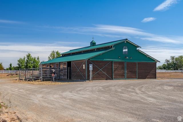 view of horse barn