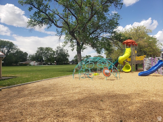 community playground featuring a yard