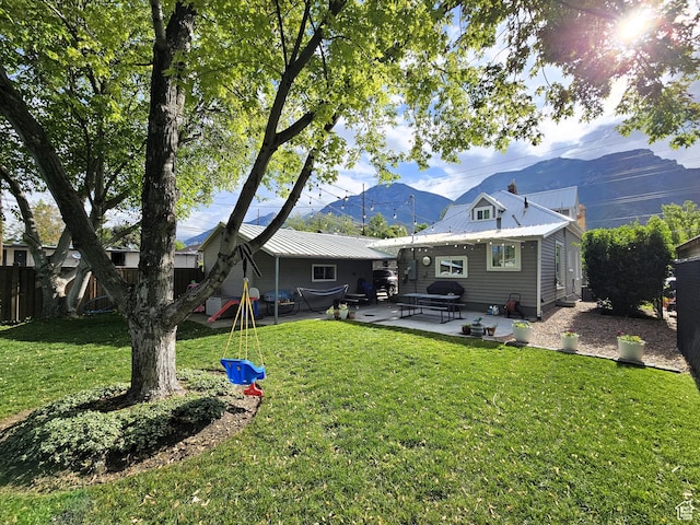 44 S 700 E, Provo, UT 84606 - rear view of property with a patio, metal roof, and a mountain view