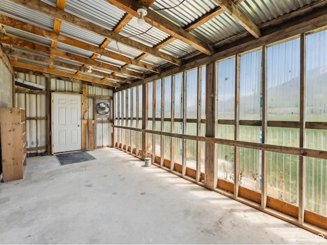 view of unfurnished sunroom
