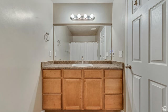 6297 W Traveler Ln, West Jordan, UT 84081 - bathroom featuring vanity and a shower with curtain