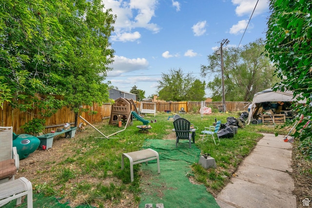 7472 S Silver Cir, West Jordan, UT 84084 - view of yard with a playground and a gazebo