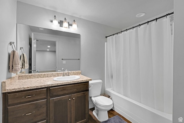 200 W 1200 S Unit 18, Tremonton, UT 84337 - full bathroom featuring toilet, vanity, shower / bathtub combination with curtain, and wood finished floors