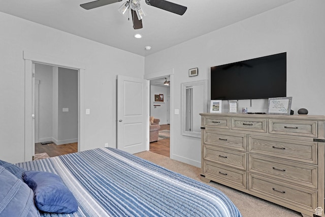 200 W 1200 S Unit 18, Tremonton, UT 84337 - bedroom featuring ceiling fan, light carpet, and baseboards