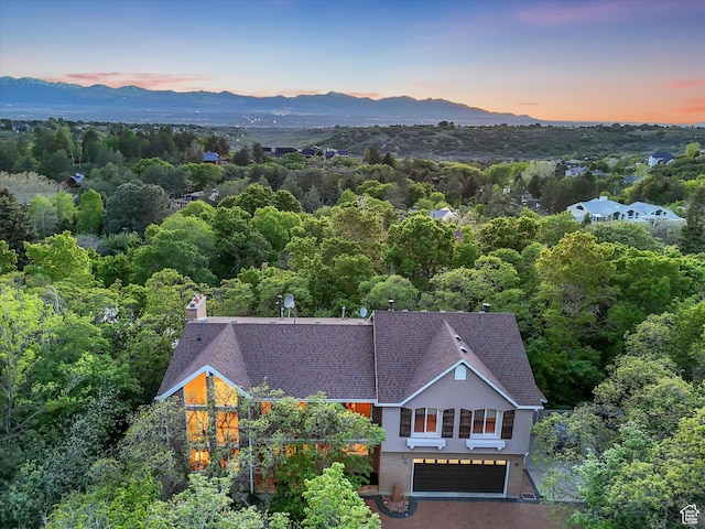 3351 E Deer Hollow Cir S, Sandy, UT 84092 - view from above of property with mountains and a heavily wooded area
