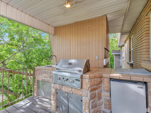 3351 E Deer Hollow Cir S, Sandy, UT 84092 - view of patio / terrace featuring grilling area, exterior kitchen, and a sink