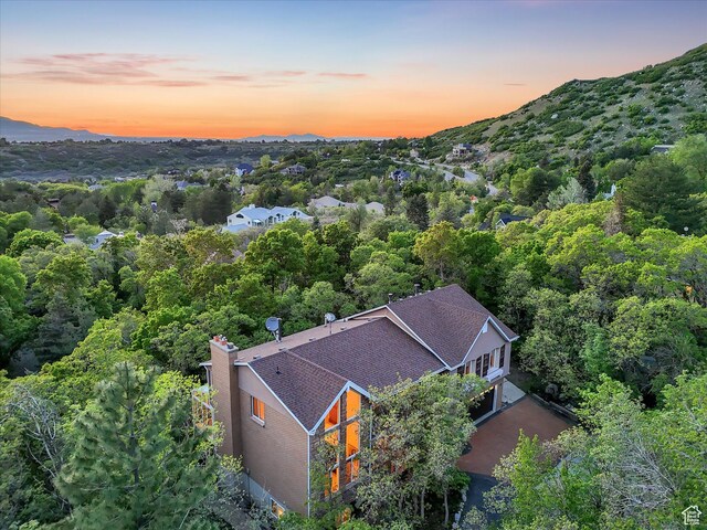 3351 E Deer Hollow Cir S, Sandy, UT 84092 - aerial view at dusk of a mountain view