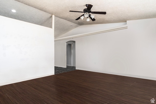 544 E 1875 S, Roosevelt, UT 84066 - empty room featuring ceiling fan, arched walkways, wood finished floors, baseboards, and recessed lighting