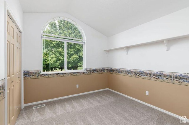540 N 100 E, Hyde Park, UT 84318 - empty room featuring vaulted ceiling, carpet flooring, and baseboards