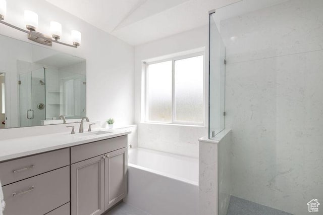 540 N 100 E, Hyde Park, UT 84318 - full bathroom with a stall shower, vanity, and a garden tub