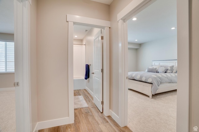 2700 E Red Barn Rd S, Heber City, UT 84032 - corridor with light wood-type flooring, recessed lighting, and baseboards