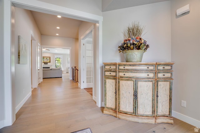 2700 E Red Barn Rd S, Heber City, UT 84032 - corridor with light wood finished floors, recessed lighting, and baseboards