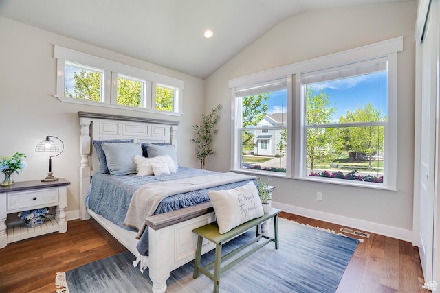 2700 E Red Barn Rd S, Heber City, UT 84032 - bedroom with lofted ceiling, wood finished floors, baseboards, and recessed lighting